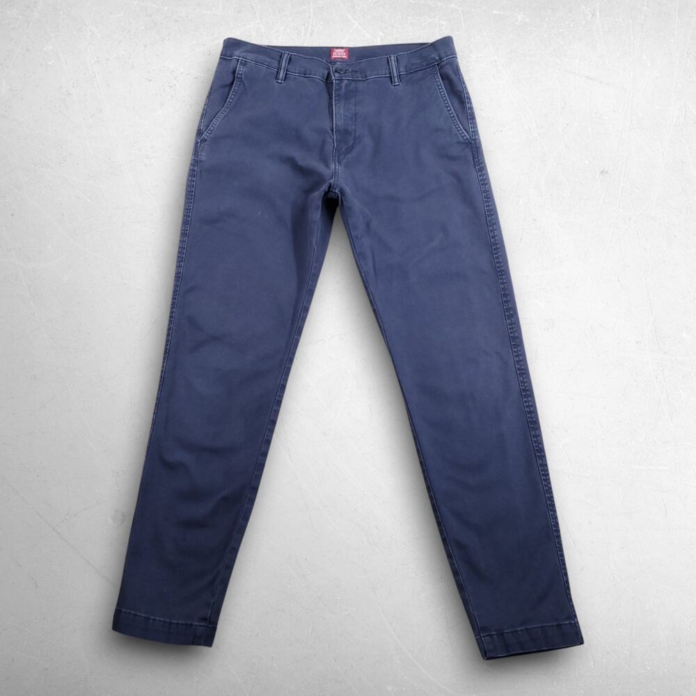 Levis XX Chino Standard Taper Pants Men 32 x 32 Navy Stretch Casual Workwear
